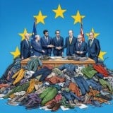 EUで売れ残った服や靴などの衣料品の廃棄を禁じる法案に大筋合意したところを絵に描いてもらいました